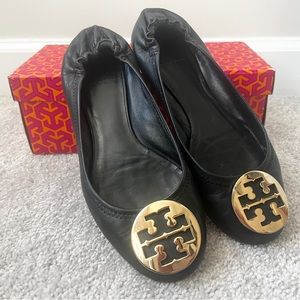 Tory Burch Classic Reva Ballet Flat Black WITH BOX